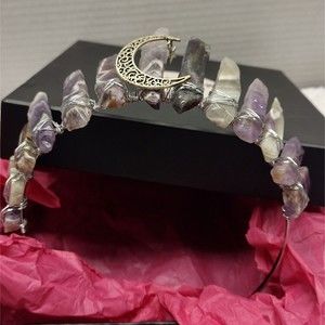 Amethyst witchy crystao quartz tiara.